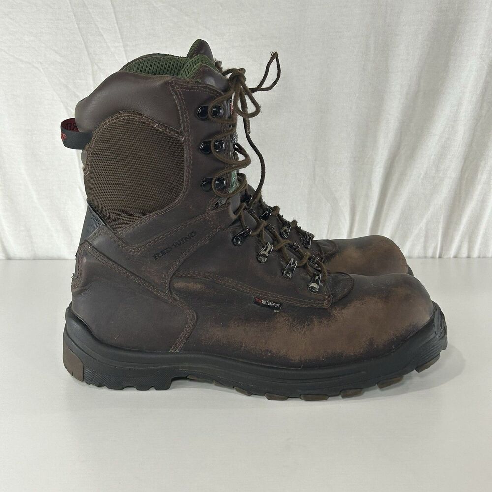 Red Wing Shoes Boots 3547 Mens 13 D Steel Toe‎ Brown Leather Waterproof King Toe